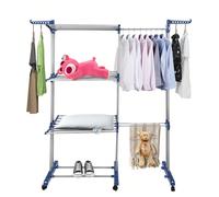Tour d'étendoir à linge en acier allié, sèche-linge extensible avec 6 ailes pliables sur 3 niveaux, séchoir sur pied pliable, étendoir stable, étendoir pour usage intérieur et extérieur, vêtements Bon