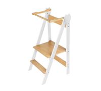 Tour d'Eveil en Bois,Tour d'observation Montessori,Tour d'apprentissage,Table Tabouret d'observation à partir,Marchepied pour Enfants,88 x 45 x 45 cm - Café Blanc