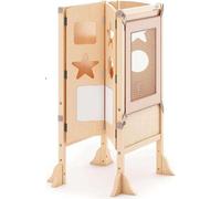 Tour d'observation et d'apprentissage Famanu - Tour Montessori pliable, de couleur blanche