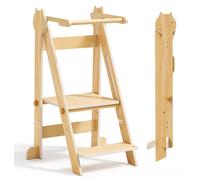 Tour d'observation Montessori pliable pour enfants, en bois, pour les enfants de 1 à 2 ans, de couleur blanche