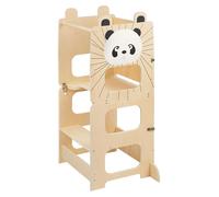 Tour d'observation Montessori pour enfants - 3 en 1 - Pliable - En bois - À assembler soi-même - À partir de 18 mois - Motif : Panda