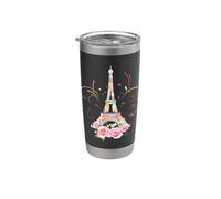Tour Eiffel colorée de Paris en France Gobelet isotherme en acier inoxydable double paroi