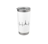 Tour Eiffel Paris Heartbeat France Gobelet isotherme en acier inoxydable double paroi