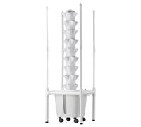 Tour hydroponique SucceBuy avec 45 emplacements pour plantes, 9 niveaux, système de culture avec éclairage LED,via application et roulettes, réservoir d'eau de 20 litres et pompe, idéale pour les herb