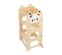 Tour Montessori en Bois 1,5-99 Ans, Tour d'apprentissage pour Enfants en Bois avec Tableau, 3-en-1 Tour d'observation Enfant, réglables en Hauteur, Pieds Anti-basculement-87*42*38.5 cm-couleur bois
