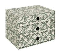 Tour rangement 3 tiroirs Florea motif fleuri vert laurier - 5 five simply smart