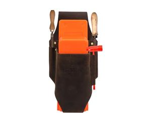 TOURBN Étui en cuir véritable pour coin d'abattage 5 poches - Ceinture pour outils de sciage et haîne - Pochette pour coupe d'arbre