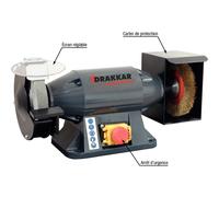 Touret à meuler 230V 520W 150mm meule/brosse DRAKKAR - 15526