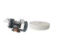 Touret à meuler 250W - 150mm & Pierre à aiguiser 150x40x12,7mm G80, Blanche - pour touret à meuler