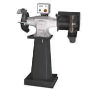 Touret à meuler brosse industriel dia. 200 mm 2800 rpm 750 W 400V garantie Optimum 10 ans avec socle aspiration Optigrind GZ20CD