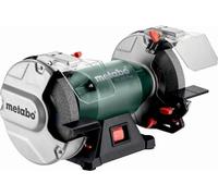 Touret à meuler METABO DS 200 Plus, Meules corindon brun 36 P et 60 N, Pare-étincelles, Porte-pièce