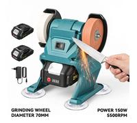 Touret à meuler sans fil 18V - 200W, 5500 RPM, 2 meules (100/120 grains) -Compatible batterie Makita-Affûtage, polissage, ébavurage