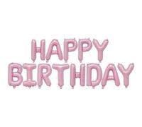 Tourima Bannière de ballons roses « Happy Birthday » - Guirlande de ballons Happy Birthday - 40,6 cm - En aluminium - Pour fête d'anniversaire