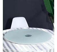 Tournant En Verre Trempé Plateau De Service Rotative Plateau Tournant Rond | 50 60 70 80 90cm Plateau Rotatif Lazy Susan Pour Centres De Table À Manger, Silencieux(White,88cm/35in)