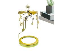 Tourne-Bougie de Noël, carrousel de Bougies de Noël - Bougeoir Rotatif en Forme de Flocon de Neige - Bougeoir Rotatif doré, bougeoir de noël en Acier Inoxydable, Porte-Bougie Chauffe-Plat en Forme de