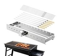 Tourne-Brochettes Support BBQ Réglable En Largeur Avec Brochettes