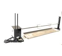 Tournebroche électrique géant avec 'vitesse variable- plat Lèche-frite -Broche section hexagonale Longueur cm 120 avec 2 fourchettes Charge maximale 40 kg