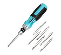 Tournevis a Cliquet 12 en 1, DURATECH, Tournevis Multi Embout - Reservoir d'Embout dans la Poignee - Structure Brevetee a Chargement Rapide - 3 Positions De Cliquet - Poignee Ergonomique
