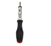 Tournevis à cliquet avec poignée rotative à 180 degrés avec pointe magnétique - Couple élevé 45# Pilote en acier pour réparation électronique de meubles - Entraînement hexagonal de 6,35 mm - Rouge et