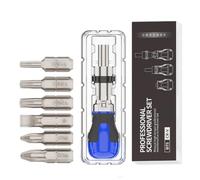 Tournevis à cliquet multi-embout réglable à 180 degrés portable