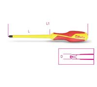 Tournevis Beta 1272MQ isolé 1000V pour vis à croix Phillips 4 x 10 x 200 mm