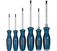 Tournevis Bosch Professional, Set de 6, Tiges Métalliques, Revêtement Softgrip, Forme Ergonomique