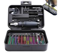 Tournevis, couvercle rotatif extensible à 360° avec rangement - Kit d'outils de tournevis 132 en 1 - Pour ordinateur, ordinateur portable, tablette, appareil photo, lunettes, mécanique, voiture