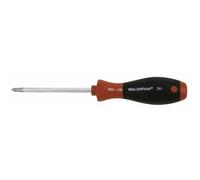 Tournevis cruciforme, manche bi-matière, lame ronde, empreinte Phillips - 2x100 WIHA