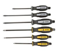 Topex Coffret de tournevis T 39D506 – Lot 6 pièces 5x100/5x150/6x150 mm avec porte-tournevis
