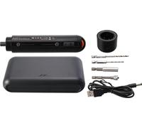 Tournevis électrique de précision - JM-G3136N - 3,6 V, batterie Li-Ion rechargeable - Couple de 4 Nm - Pointe magnétique - Éclairage LED - Noir