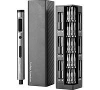 Tournevis électrique de précision - Mini-jeu de tournevis - 52 embouts magnétiques - Boîte de rangement - Éclairage LED - Fonction de recharge USB-C - Pour la réparation de smartphones et d'ordinateur