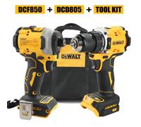 Tournevis électrique sans balais au lithium DeWalt 2025, perceuse à main électrique, kit combiné de perceuse à percussion DCD805 DCF850 850-805-tool kit