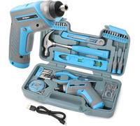 Tournevis Electrique Sans Fil 3.6V Bleu-Perceuse Visseuse Devisseuse Sans Fil Multifonction Avec Ensemble D'Outils Et Boite A