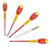 Tournevis Isolés 1000V Stanley Fatmax, Jeu de 5 Pièces, Electricien + Phillips + Testeur