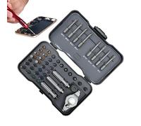Tournevis multi- | Trousse à outils à main | Tournevis magnétique à cliquet 47 en 1 | Poignée amovible Acier à outils S2 haute dureté | Ensemble d'outils de démontage d'assemblage de bricolage