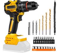 Tournevis-perceuse compact - Petite perceuse - Projets de bricolage - 25+3 réglages de couple - Mandrin de 0,8 à 10 mm - Jaune
