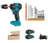 Tournevis-perceuse électrique sans balais, réglage de la double vitesse, jeu de 31 accessoires,2 piles de type A