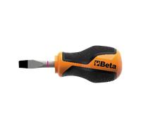 Beta Tools Tournevis plat 1260N – Lame courte, Poignée Betagrip – 6,5x30