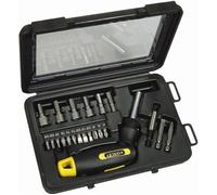 Tournevis porte-embouts à cliquet poignée revolver - coffret 25 pièces - STANLEY - 0-63-022