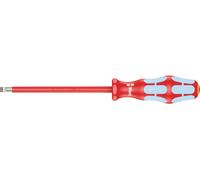 Wera 05022732001 3160 i VDE Tournevis isolé pour vis à fente, acier inoxydable, 1.0 x 5.5 x 125 mm, Rouge/Ice bleu