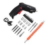 Tournevis sans Fil Électrique Compact 1800mah Led, Noir | Recharge Usb, Batterie Incluse, Câble USB Fourni, ABS et Fer, pour Bricolage et Réparation de Jouets Couleur Aléatoire