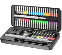 Goobay 77839 Tournevis électrique 58 en 1 avec jeu de 50 embouts de précision, noir, 0,5 m - Kit d'outils pour les travaux de vissage, de montage et de bricolage de précision