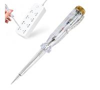 Tournevis Testeur de Tension Plat Transparent, 1 pièce de 14 cm | Détecteur de Phase Électrique 100-500V avec Poignée Ergonomique, Embout Plat 70 mm, Outil Sécurité Électricien