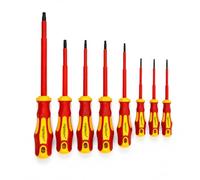 Tournevis Torx VDE TX isolé 1000 V - Tournevis électricien à l’unité ou en set - Conforme VDE/IEC - Pour installation électrique (T8, T9, T10, T15, T20, T25, T30 & T40)