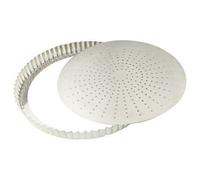 Tourtière Cannelée Perforée 30 Cm À Fond Amovible - Fer Blanc -