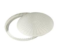 Tourtière Cannelée Perforée - Fer Blanc - Fond Mobile - Ø280 Mm H28 Mm