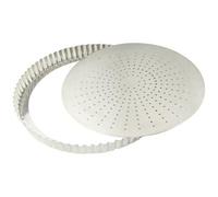 Tourtière cannelée perforée - GOBEL - Fer blanc - Ø30cm - Fond mobile - Hauteur 28mm