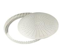 Tourtière cannelée - TELLIER - Fond perforé amovible - En fer blanc - Ø26 cm