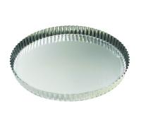 Tourtière ronde cannelée - fer blanc - fond fixe - Ø32 cm h2 5 cm - GOBEL