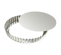 Tourtière Ronde Cannelée - Fer Blanc - Fond Mobile - Ø240/230 Mm H25 Mm